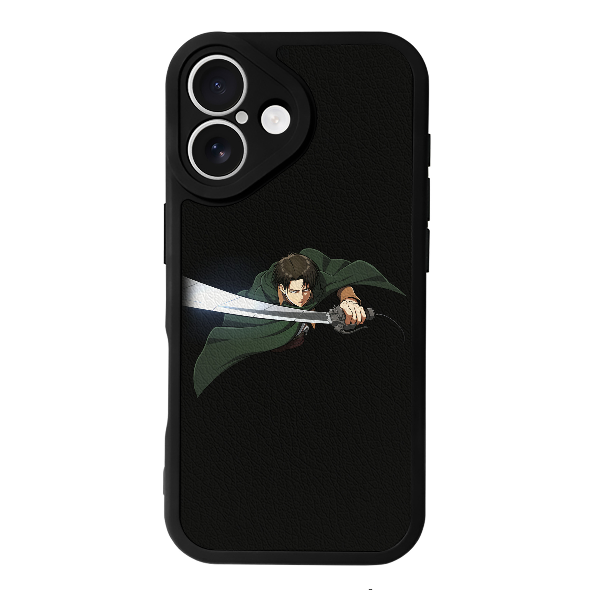 （画像用） 進撃の巨人 リヴァイ·アッカーマン Attack on Titan Levi Ackerman 【iPhone 16シリーズ対応】シリコンスマホケース（レザー調） 材質：シリコン